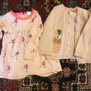 Baby girl winter dress and sweater set